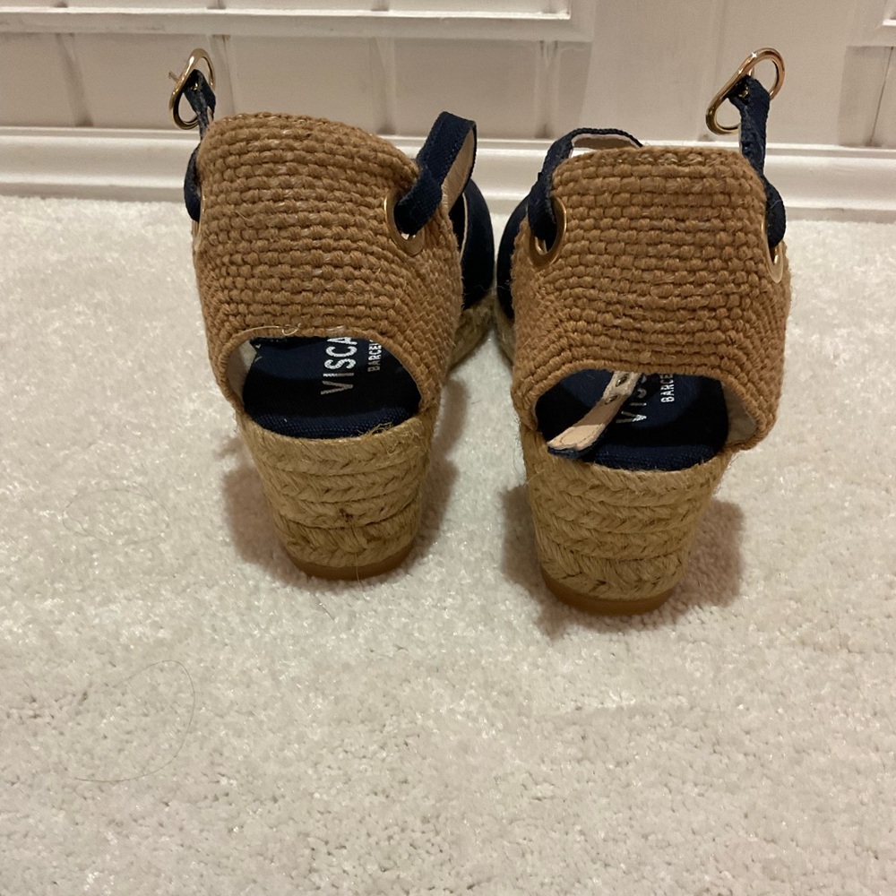 Viscata Formiga Navy Espadrille Wedge Sandals - Picture 3 of 6